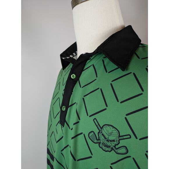 Tattoo Golf Mens L Polo Shirt Hazard Procool Fabric Stretch Performance Athletic - Picture 5 of 12